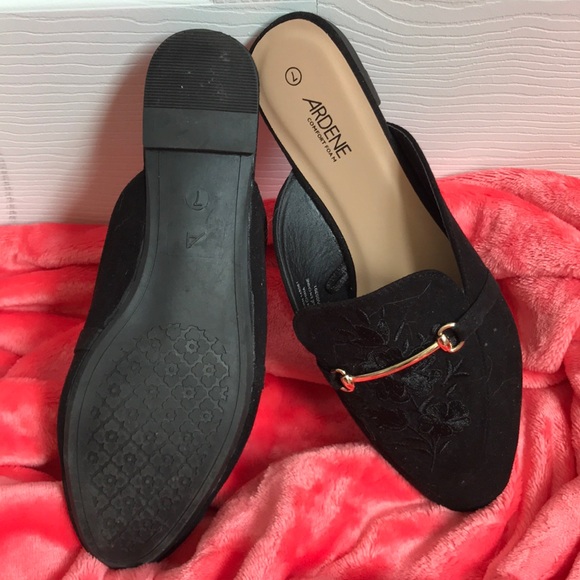 Black Embroidered Mules - Picture 2 of 2